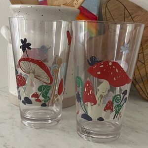 Set of 2 Mushroom 🍄 Forest acrylic cups
